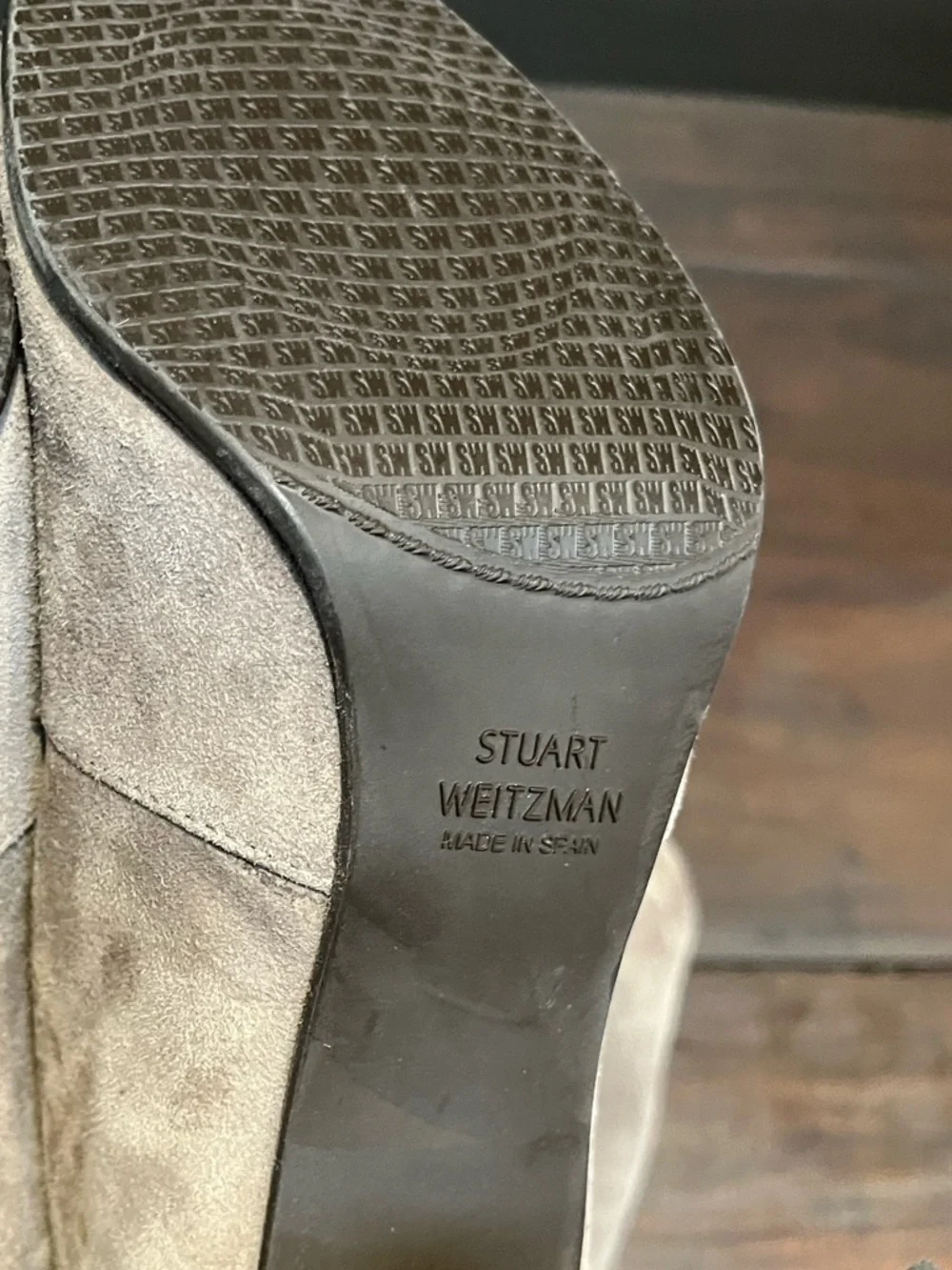 Stuart Weitzman Highland Over The Knee Taupe Suede Boots